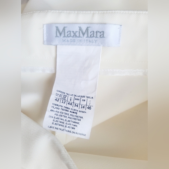 MaxMara Luxe Women's Leisure Trausers Skinny Side Zip Cream Zip Leg Small - Picture 4 of 14